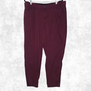 Lane Bryant Burgundy Stretch Cotton Trousers – Size 16
